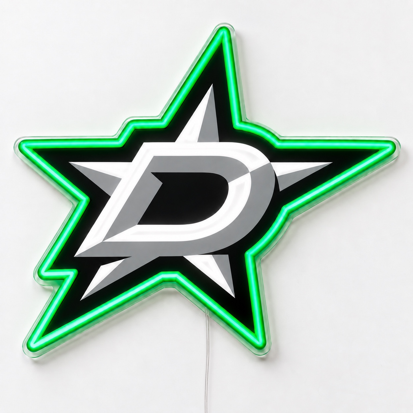 Dallas Stars LED neon sign in green, black and white