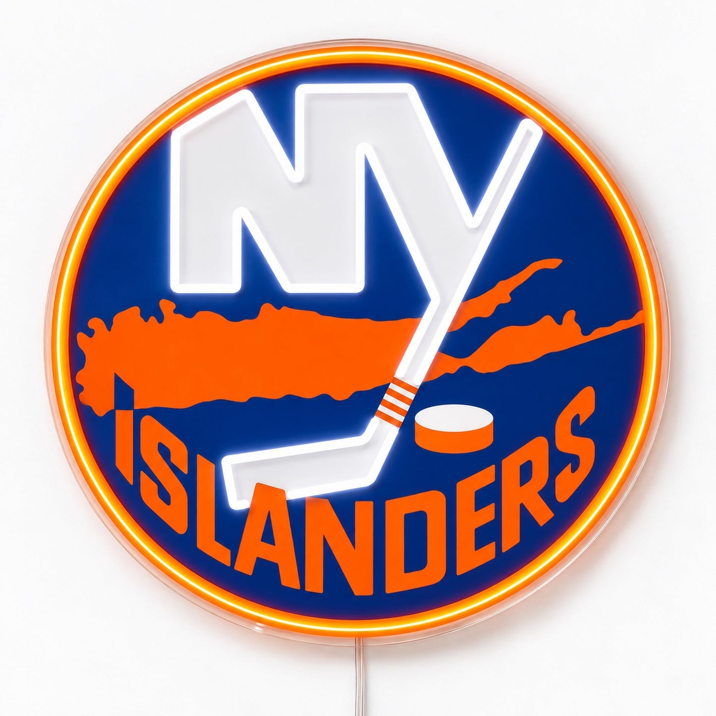 New York Islanders LED neon sign in blue and orange