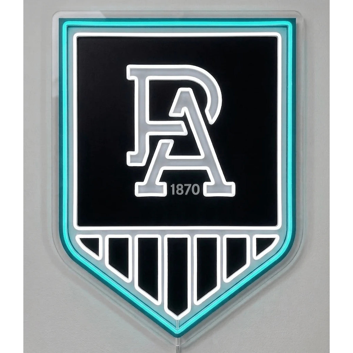 Port Adelaide Power LED Neon Sign, featuring illuminated team logo on a light background.