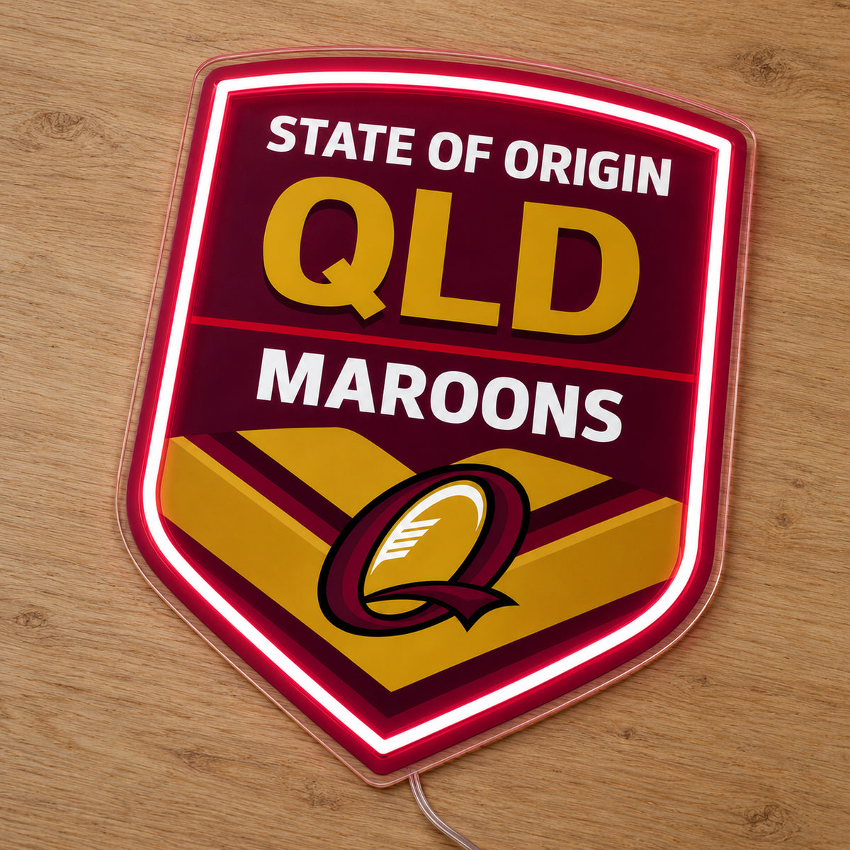 Queensland Maroons State of Origin LED Neon Sign product photo 2